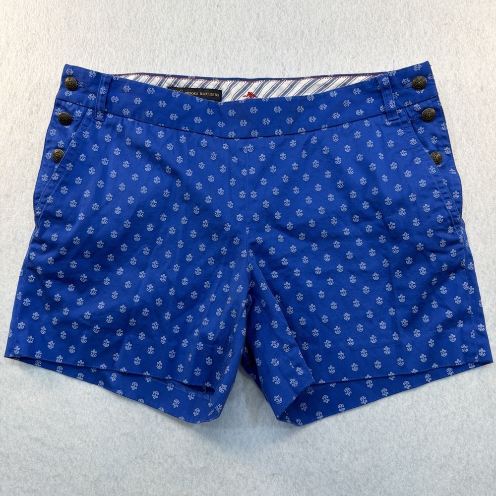 Brooks Brothers  Shorts Women's Size 6  Cotton Stretch‎ Back Pockets preppy Blue
